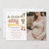 Green Christmas Albern Gänsedusche Foto Einladung (Vorderseite)