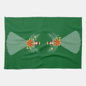 Green Christmas Angel Heart Stars Wings Halo Geschirrtuch (Horizontal)