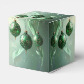 Green Christmas Ball Holiday Favor Box Geschenkschachtel (Rückseite)