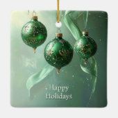 Green Christmas Ball Holiday Ornament (Rückseite)