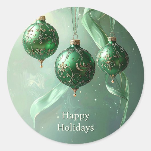 Green Christmas Ball Holiday Sticker (Vorderseite)