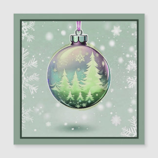 Green Christmas Ball Magnetkarte