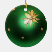 Green Christmas Ball Star Foto Ornament (Vorne)