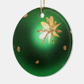 Green Christmas Ball Star Foto Ornament (Links)