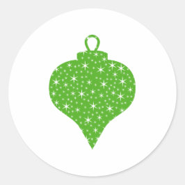 Green Christmas Bauble Design. Runder Aufkleber