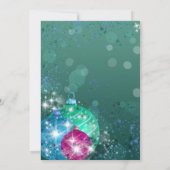 Green Christmas Baubles Corporate Party Einladung (Rückseite)
