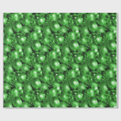 Green Christmas Baubles Geschenkpapier (Flach)