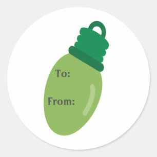 Green Christmas Bulb Geschenkmarke Stickers