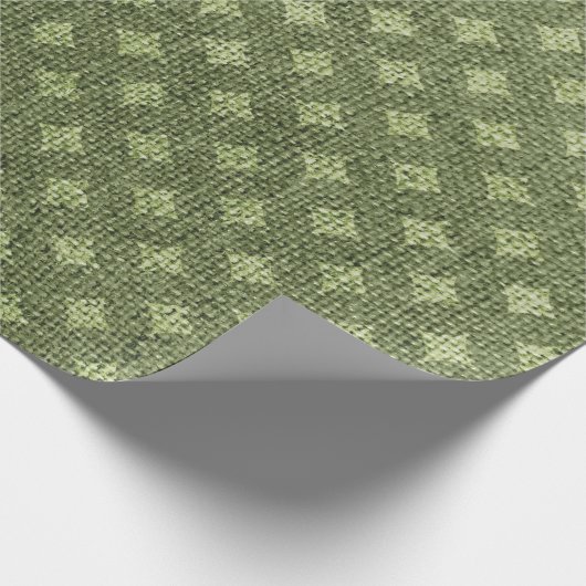 Green Christmas Burlap Geschenkpapier (Ecke)