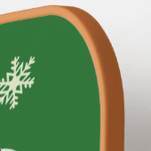 Green Christmas Candy Cane & Snowflake Pickleball Schläger (Linke Seite)