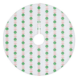 Green Christmas Candy Tree Skirt Fleece Weihnachtsbaumdecke