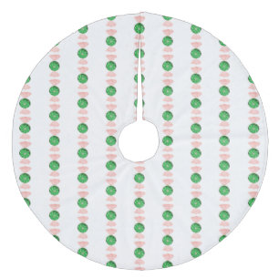 Green Christmas Candy Tree Skirt Fleece Weihnachtsbaumdecke