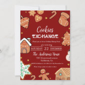 Green Christmas Cookie Exchange Weihnachts-Party Einladung (Vorderseite)