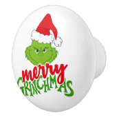 Green Christmas Creature with Winter Elements Keramikknauf (Rechts)