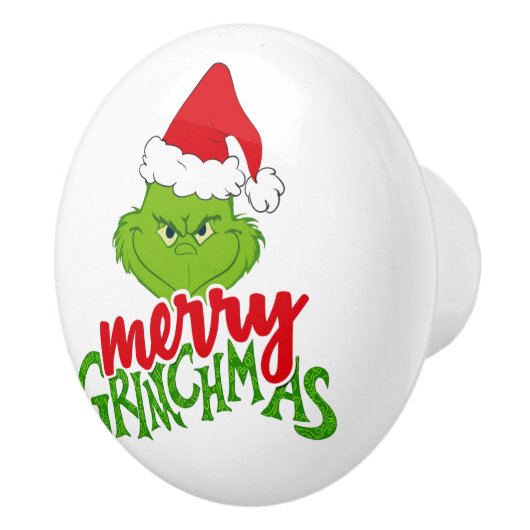 Green Christmas Creature with Winter Elements Keramikknauf (Rechts)