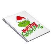 Green Christmas Creature with Winter Elements Notizblock (Rechte Seite)