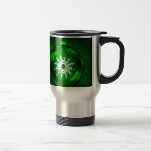 Green Christmas Decoration Ball Reisebecher (Rechts)