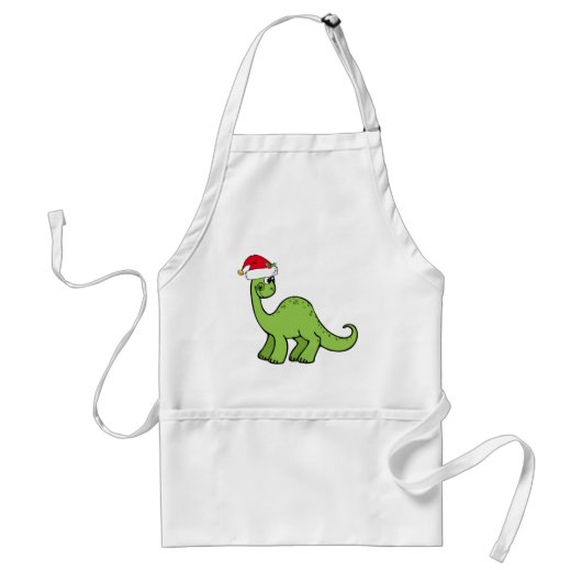 Green Christmas Dinosaurier Santa Personalisiert Schürze (Vorne)