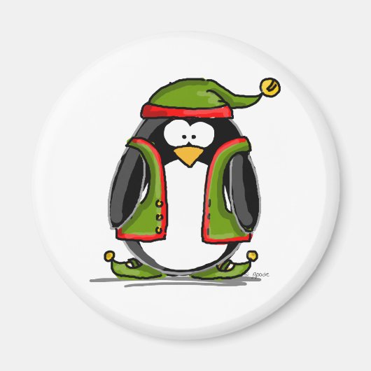Green Christmas Elf Magnet (Vorne)