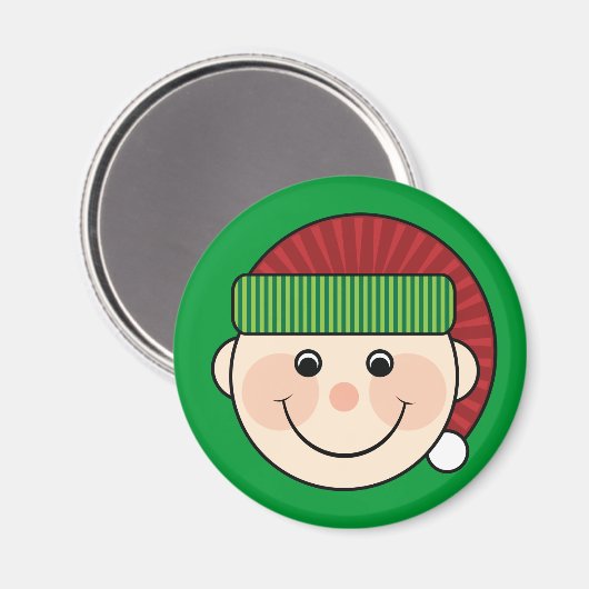 Green Christmas Elf Magnet (Vorderseite/Rückseite)
