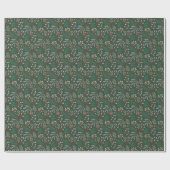 Green Christmas Foliage Muster Geschenkpapier (Flach)
