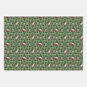 Green Christmas Forest Village Birds Houses Geschenkpapier Set (Vorderseite 2)