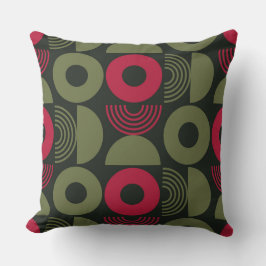 Green Christmas Geometric Modern Kissen