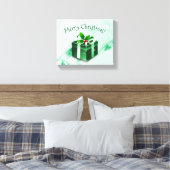 Green Christmas Geschenk Canvas drucken Leinwanddruck (Insitu (Schlafzimmer))