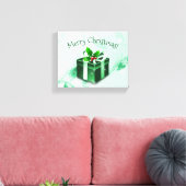Green Christmas Geschenk Canvas drucken Leinwanddruck (Insitu (Wohnzimmer))