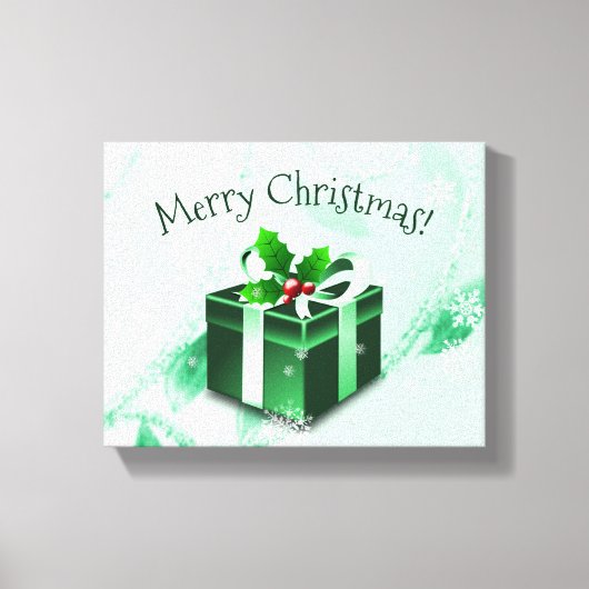 Green Christmas Geschenk Canvas drucken Leinwanddruck (Vorderseite)
