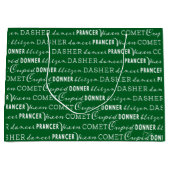 Green Christmas Gift Bag | Santa's Reindeer Große Geschenktüte (Vorderseite)