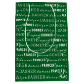 Green Christmas Gift Bag | Santa's Reindeer Mittlere Geschenktüte (Vorderseite)