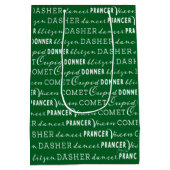 Green Christmas Gift Bag | Santa's Reindeer Mittlere Geschenktüte (Rückseite)