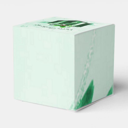 Green Christmas Gift Favor Box Geschenkschachtel (Rückseite)
