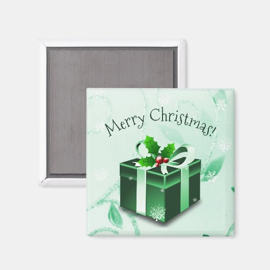 Green Christmas Gift Magnet (Vorderseite/Rückseite)