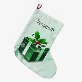 Green Christmas Gift Strumpf Großer Weihnachtsstrumpf