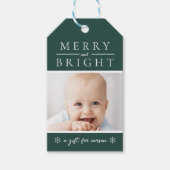 Green Christmas Gift Tag Geschenkanhänger (Vorderseite)