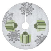 Green Christmas Gift Tree Skirt Fleece Weihnachtsbaumdecke (Vorderseite)