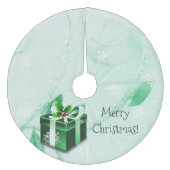 Green Christmas Gift Tree Skirt Fleece Weihnachtsbaumdecke (Vorderseite)