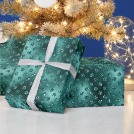 Green Christmas Glitzer Dots Geschenkpapier