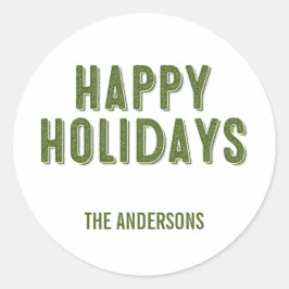 Green Christmas Happy Holidays Sticker