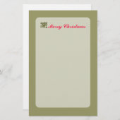 Green Christmas Holly Leaf Briefpapier (Vorne/Hinten)