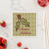 Green Christmas Holly Napkins Serviette (Beispiel)