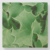Green Christmas Holly Steinuntersetzer (Vorderseite)