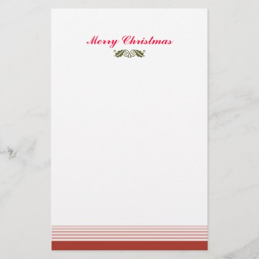 Green Christmas Holly Verlasse Briefpapier (Vorderseite)