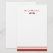 Green Christmas Holly Verlasse Briefpapier (Vorne/Hinten)