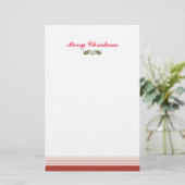 Green Christmas Holly Verlasse Briefpapier (Stehend Vorderseite)
