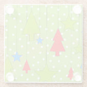 Green Christmas Illustration Glasuntersetzer (Rückseite)