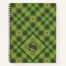 Green Christmas Karierte Bold Typografy Monogram