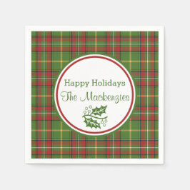 Green Christmas Karierte Serviette